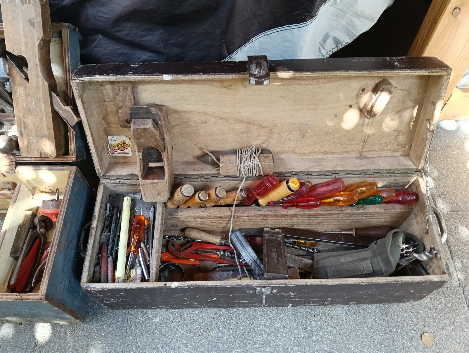Vintage gereedschapskisten met inhoud, Ophalen, Gebruikt