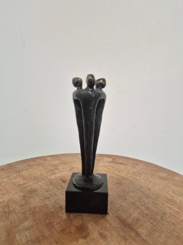 Ger van tankeren omarming brons beeldje 16 cm hoog, Ophalen of Verzenden