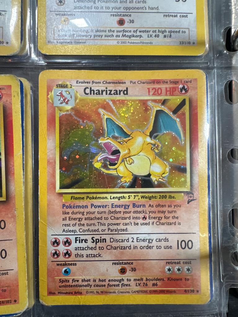 Charizard Holo 4/130 – Base Set 2 (2000) | Pokémon WOTC, Ophalen, Gebruikt, Losse kaart, Foil