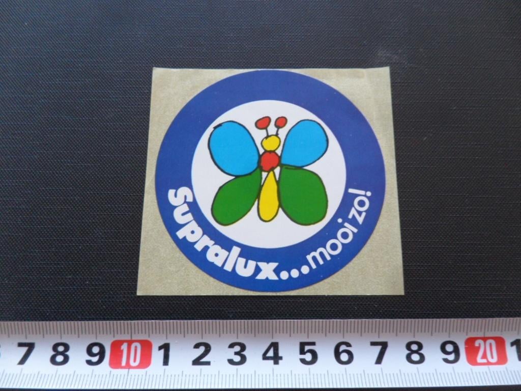 sticker supralux mooi zo! - verf strip vlinder, Ophalen, Zo goed als nieuw