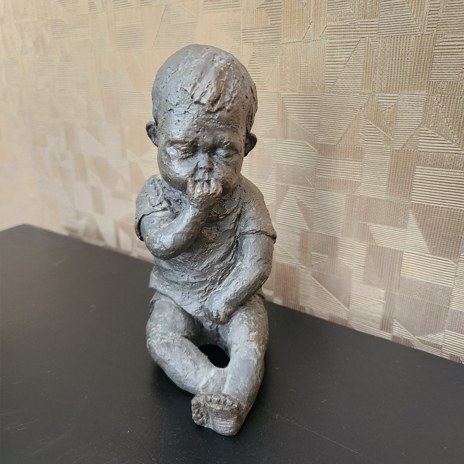Vintage Geert Kunen sculptuur kind / Peuter Roel PGV, Antiek en Kunst, Ophalen of Verzenden