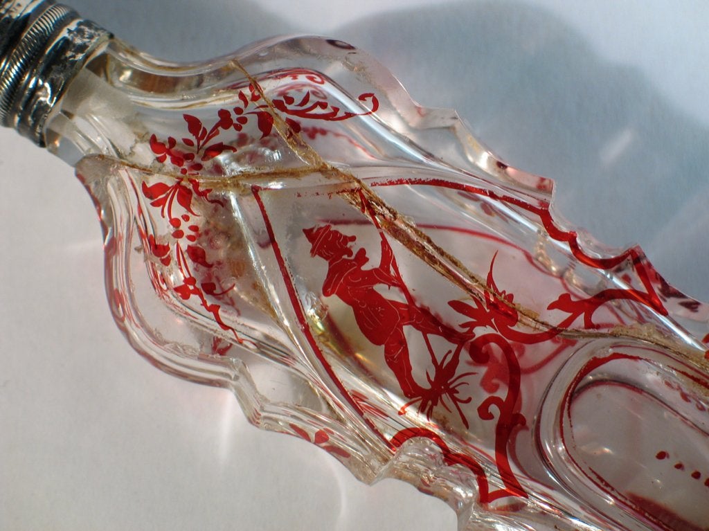 Parfumflacon fles antiek met zilver 1845. 1678, Antiek en Kunst, Ophalen of Verzenden, Zilver