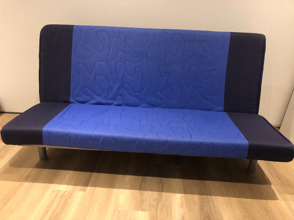 IKEA slaapbank Beddinge, Huis en Inrichting, Ophalen, Gebruikt, Blauw, Tweepersoons