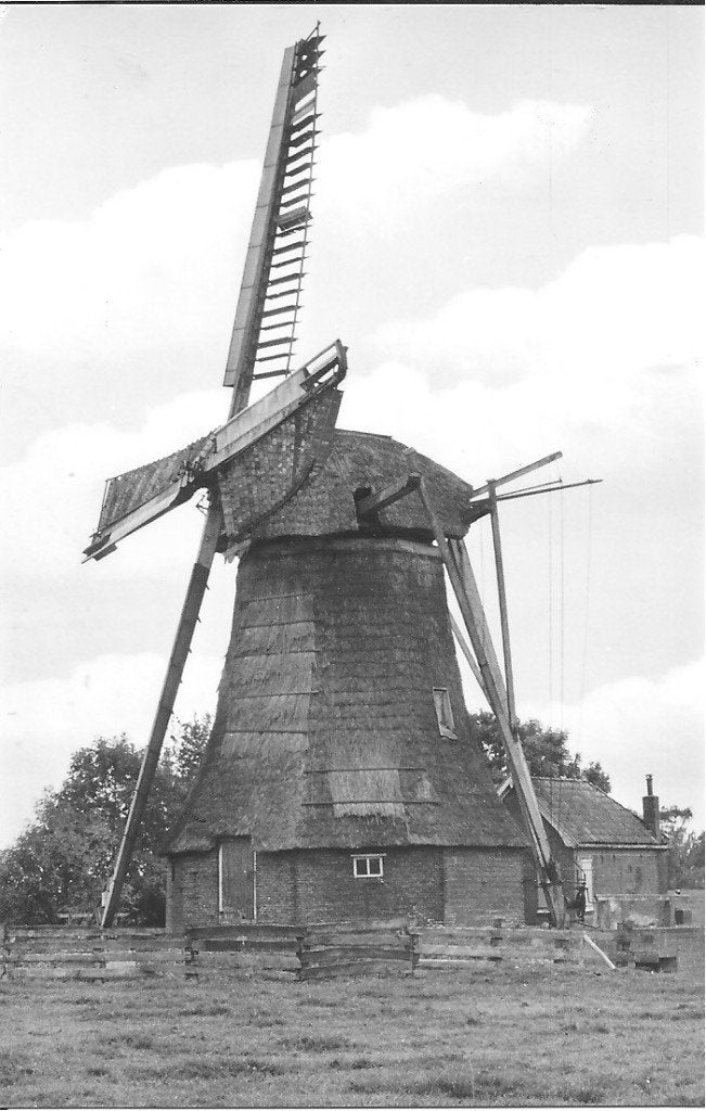 Onderdendam, De Zilvermeeuw, molen, ansichtkaart 1972, Ophalen of Verzenden, 1960 tot 1980, Gelopen, Groningen
