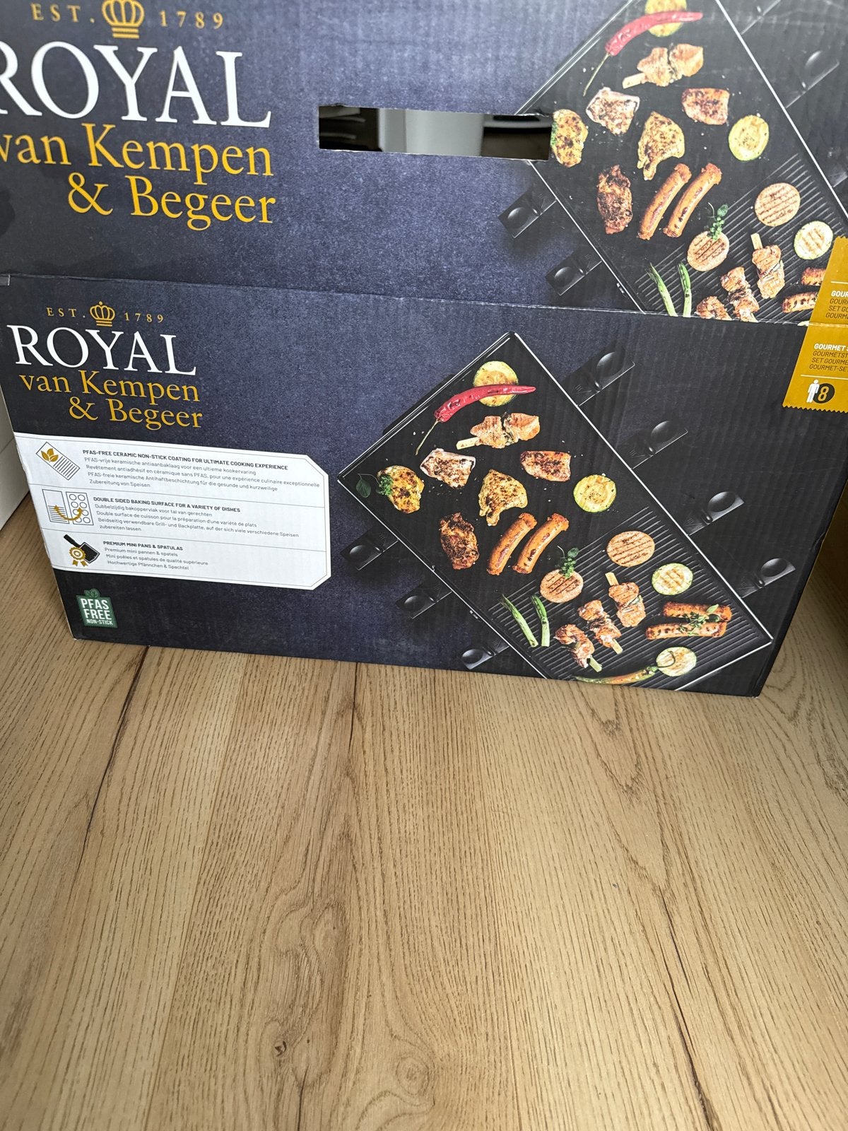 Royal van Kempen & Begeer Gourmetstel Raclette Grill, Ophalen of Verzenden, Zo goed als nieuw, 8 personen of meer