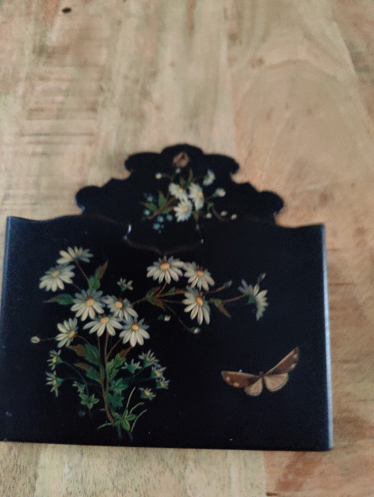 Vintage Koffiefilterhouder met Bloemen en Vlinder, Ophalen of Verzenden