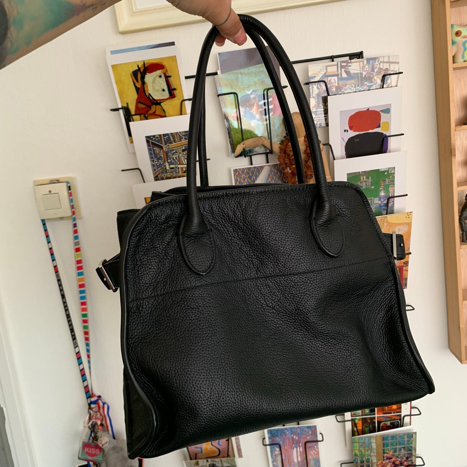 Margaux 10 style Handtas Zwart Leer, Verzenden, Gebruikt, Zwart, Handtas