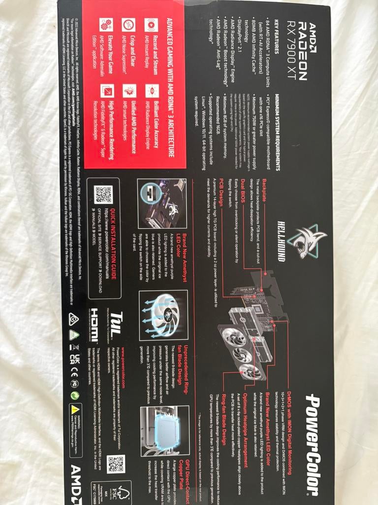 Hellhound AMD 7900 XT, Computers en Software, Videokaarten, Ophalen of Verzenden, Zo goed als nieuw, GDDR6, PCI-Express 4