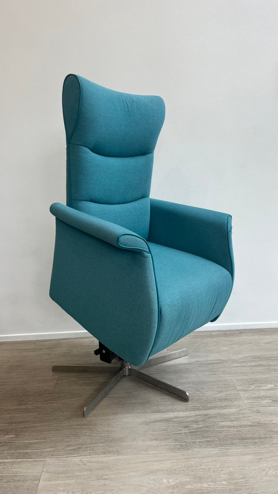 Prominent Relaxfauteuil Sta Op Accu Stof Blauwe Groen S M, Huis en Inrichting, Ophalen, Minder dan 75 cm, Zo goed als nieuw, Stof
