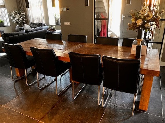 eettafel, Ophalen, Gebruikt, Teakhout, 200 cm of meer