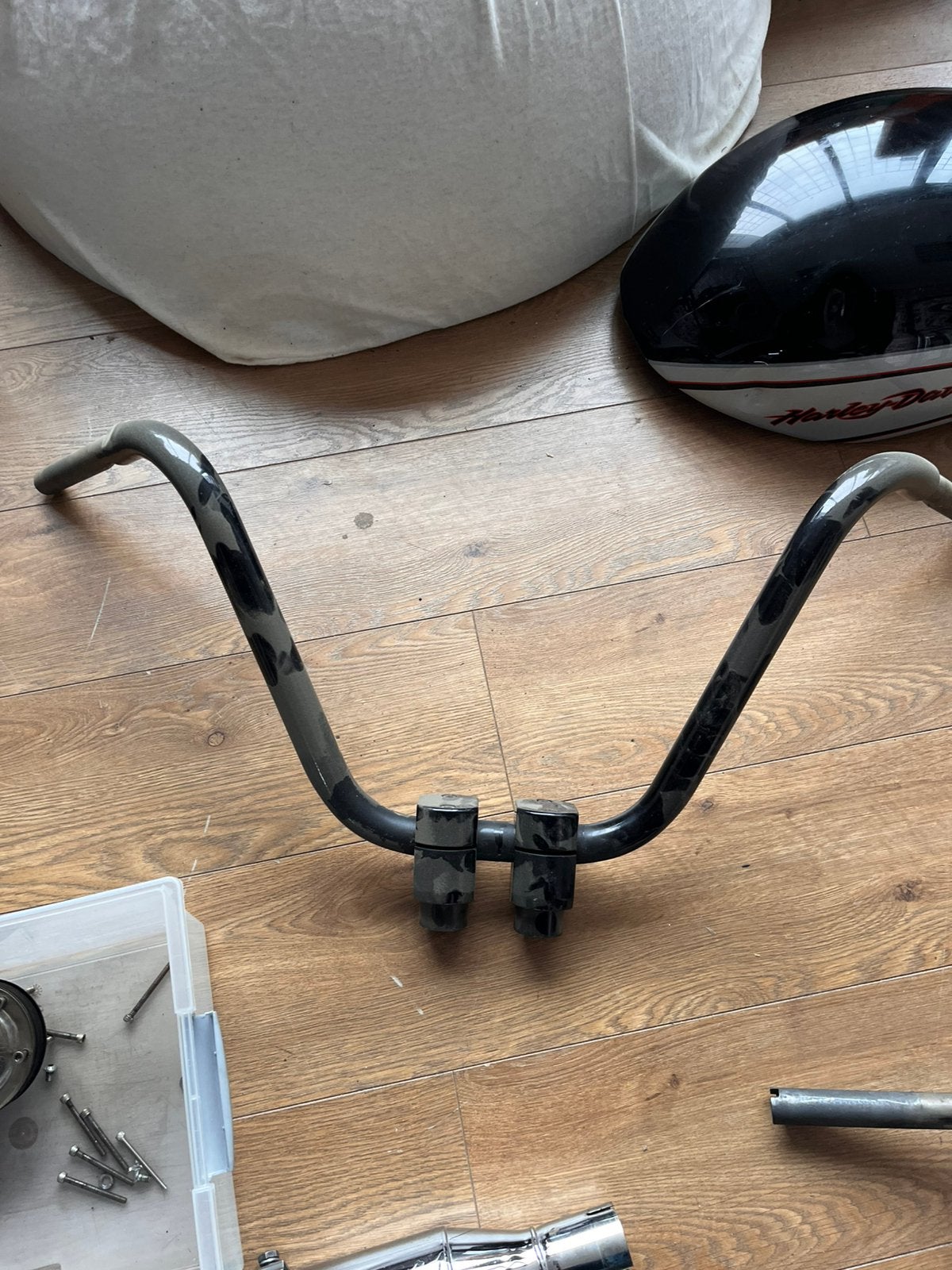 Harley stuur dik en zo goed als nieuw met risers, Ophalen of Verzenden, Nieuw
