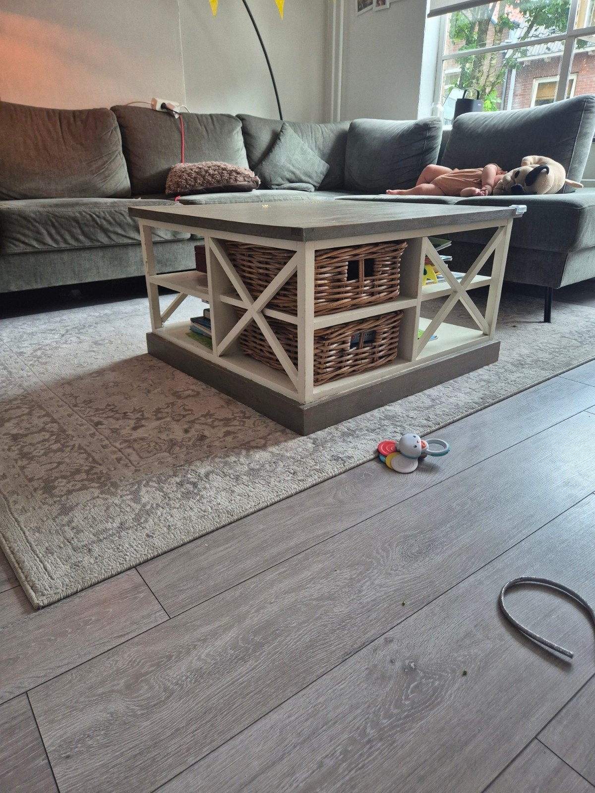 Mooie hardhouten salontafel - opknapper, Ophalen, Gebruikt, 50 tot 100 cm, Vierkant