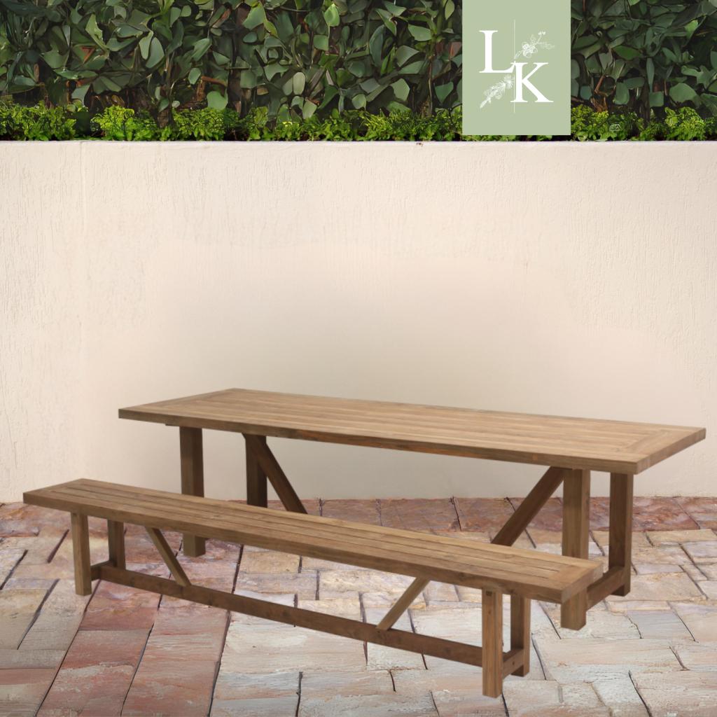 Landelijk klassieke tuintafel - Liamlake, Tuin en Terras, Tuintafels, Niet ingevuld, Nieuw, Ophalen of Verzenden, Rechthoekig