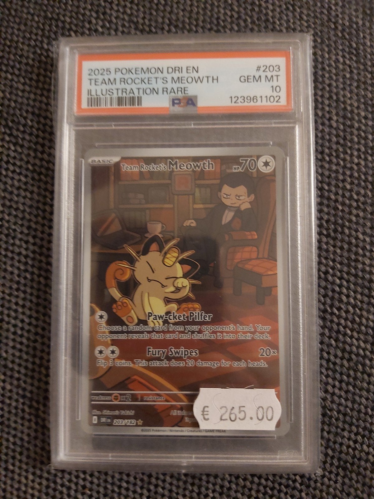 Team Rocket's Meowth 2025 PSA 10 GEM MT Pokémon kaart, Ophalen of Verzenden, Nieuw, Losse kaart