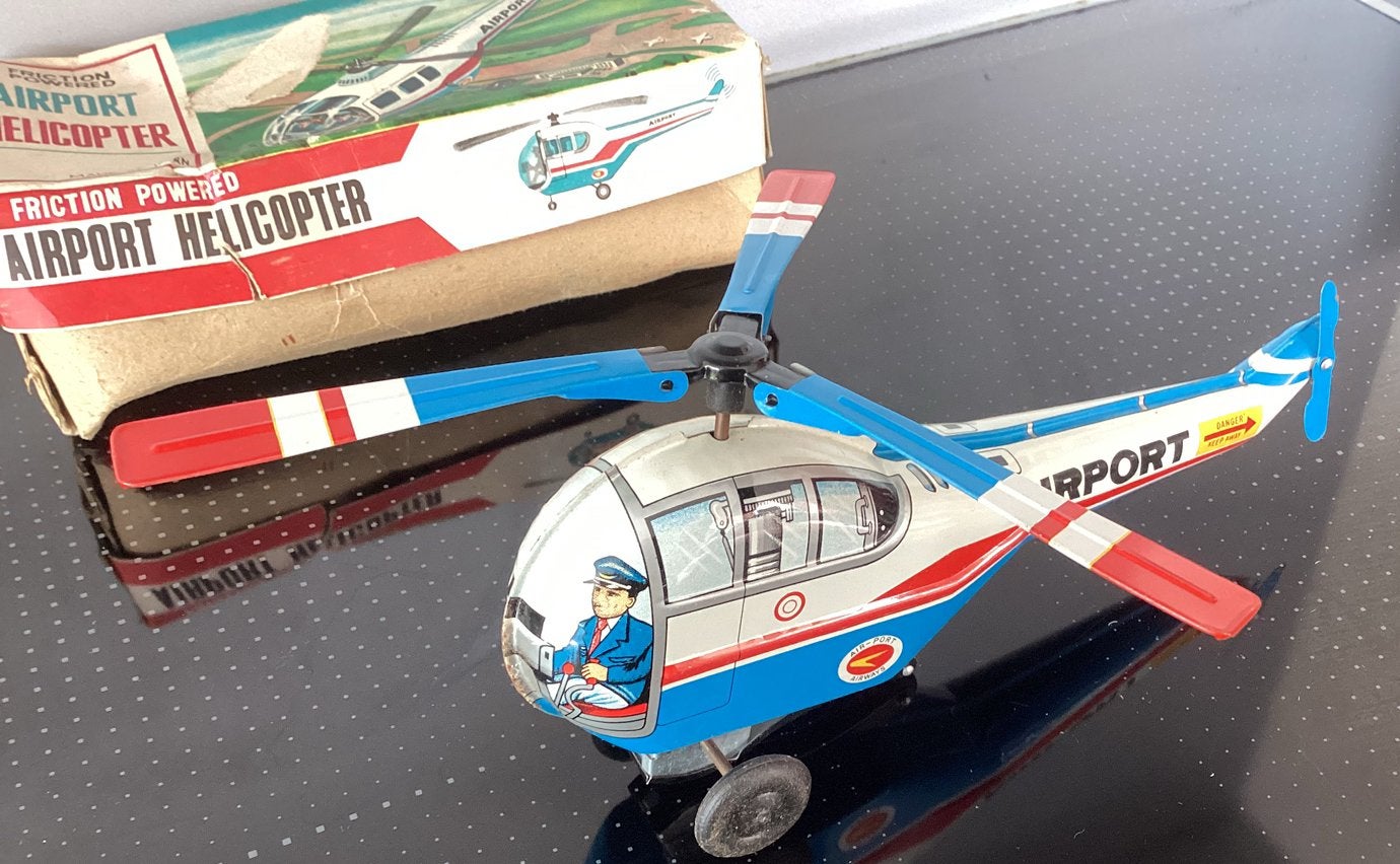 Frictie Blikken Airport Helicopter,Japan,nieuw in doos,OVP, Ophalen