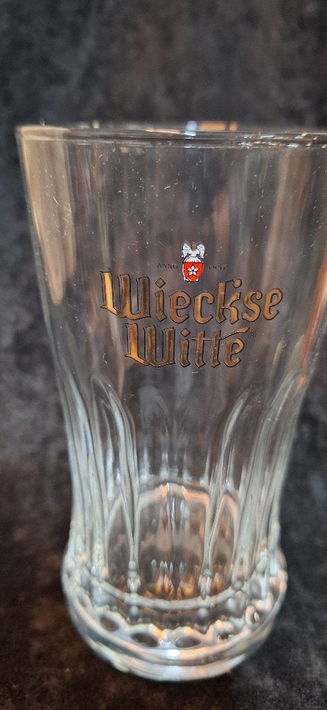 4 Wiekse witte glazen, Ophalen, Zo goed als nieuw, Glas of Glazen, Overige merken