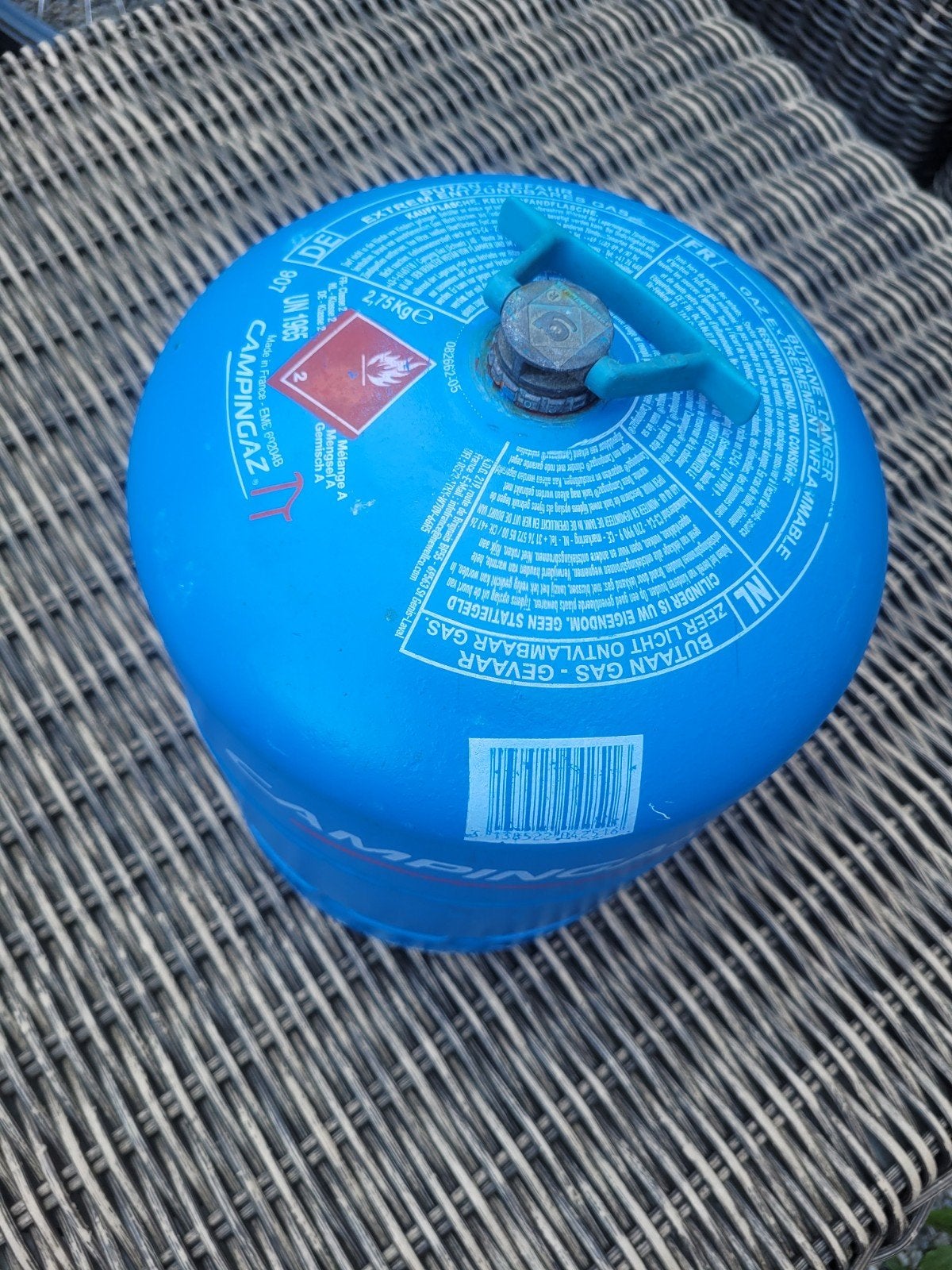 Lege Campingaz gasfles Type 907 - Blauw, Ophalen of Verzenden, Zo goed als nieuw