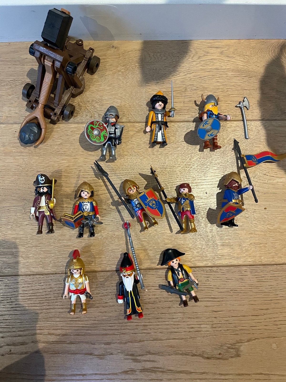 Playmobil Ridders, Vikingen, Piraat, Tovenaar + Katapult (11, Kinderen en Baby's, Gebruikt, Losse onderdelen, Figuren, Historisch