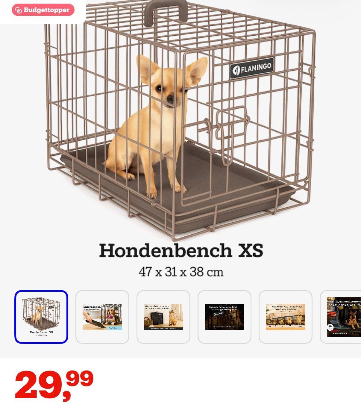 Hondenbench taup maat XS, Dieren en Toebehoren, Ophalen, Zo goed als nieuw, Minder dan 65 cm