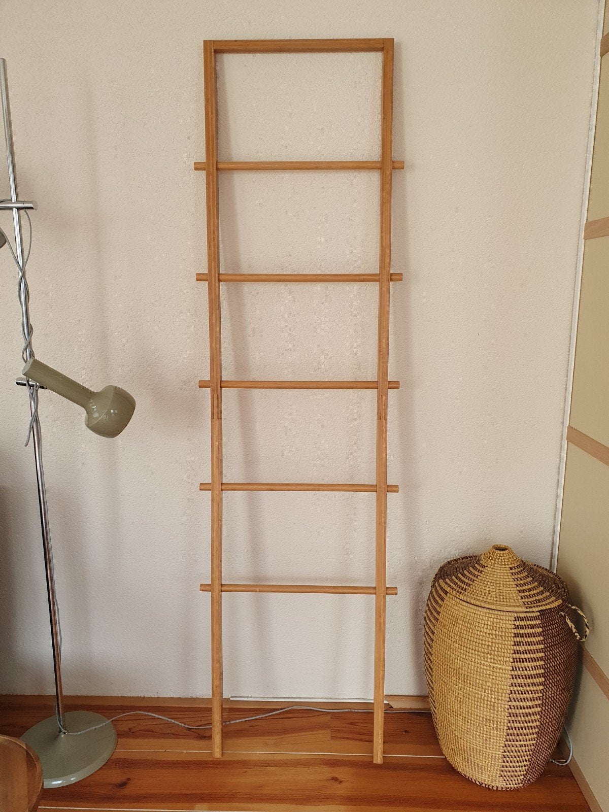 Bamboe decoratieve ladder / handdoekenrek, Huis en Inrichting, Ophalen, Zo goed als nieuw