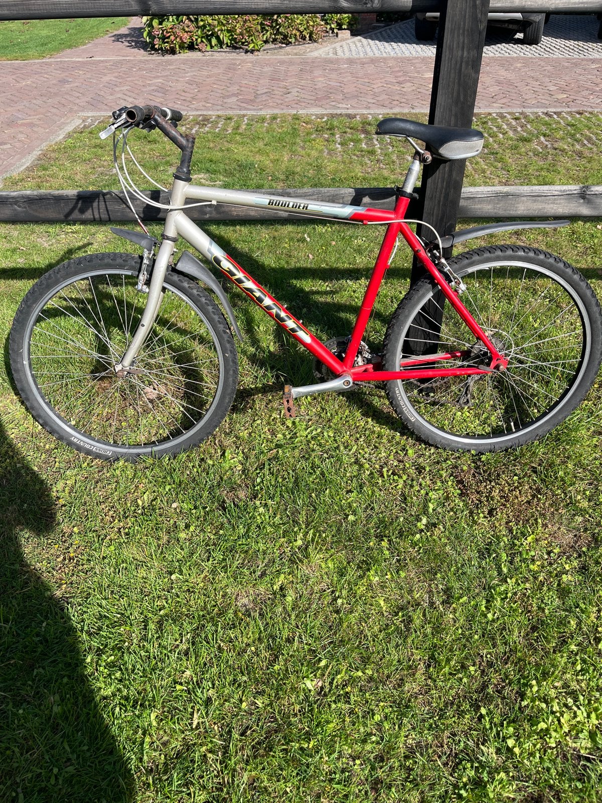Giant Boulder Mountainbike - Rood/Zilver, Ophalen, Gebruikt, 49 tot 53 cm, Giant