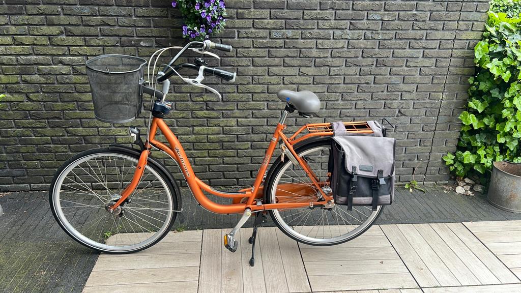 Oranje Batavus Parma moederfiets, frame maat 54, Ophalen, 0 zitjes, Trommelrem, 53 tot 56 cm
