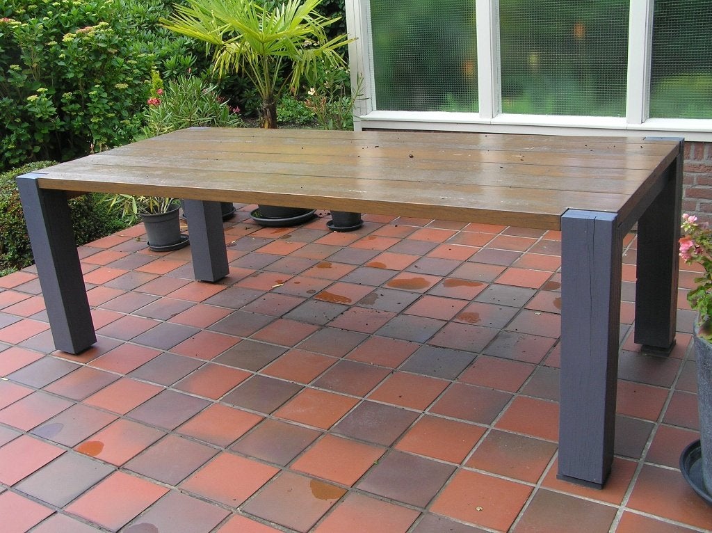 Tuintafel, Ophalen, Gebruikt, Rechthoekig, Teakhout
