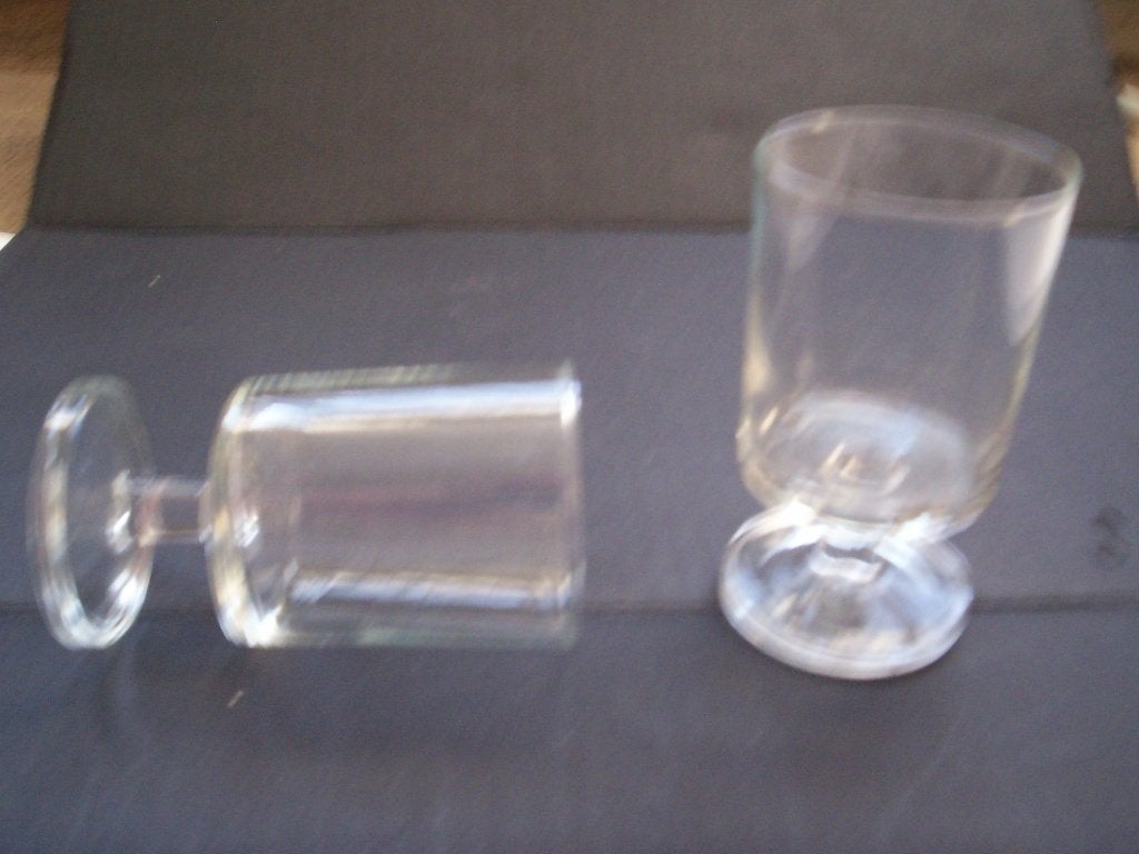 2x WIJNGLAS blank doorzichtig glas 0,13½ L. hoog rechthoekig, Overige typen, Ophalen of Verzenden, Overige stijlen, Glas