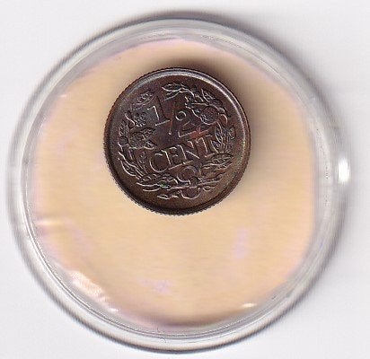 1/2 Cent 1938 Prachtig met diverse Muntkleuren, Verzenden, Koningin Wilhelmina, Overige waardes, Losse munt