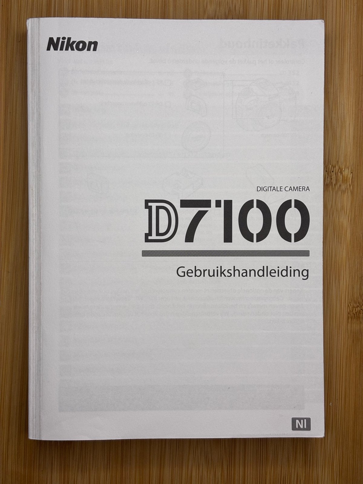 Nikon D7100  Gebruikershandleiding nederlandstalig, Ophalen of Verzenden, Nikon, Geen optische zoom