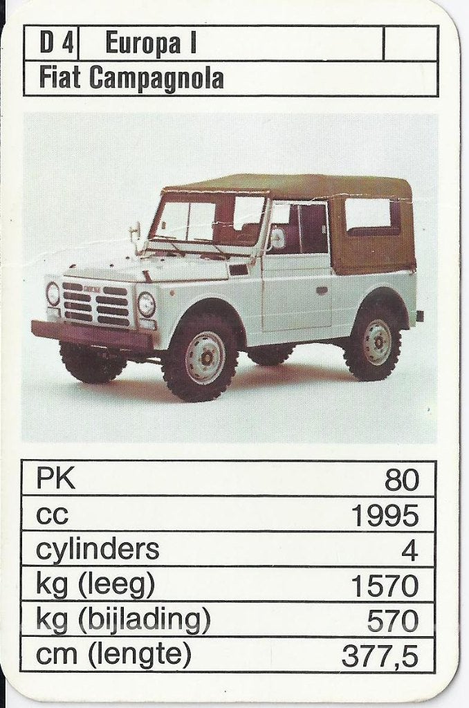 Kw2692 autokaartje fiat campagno, Ophalen of Verzenden, Zo goed als nieuw, Auto's