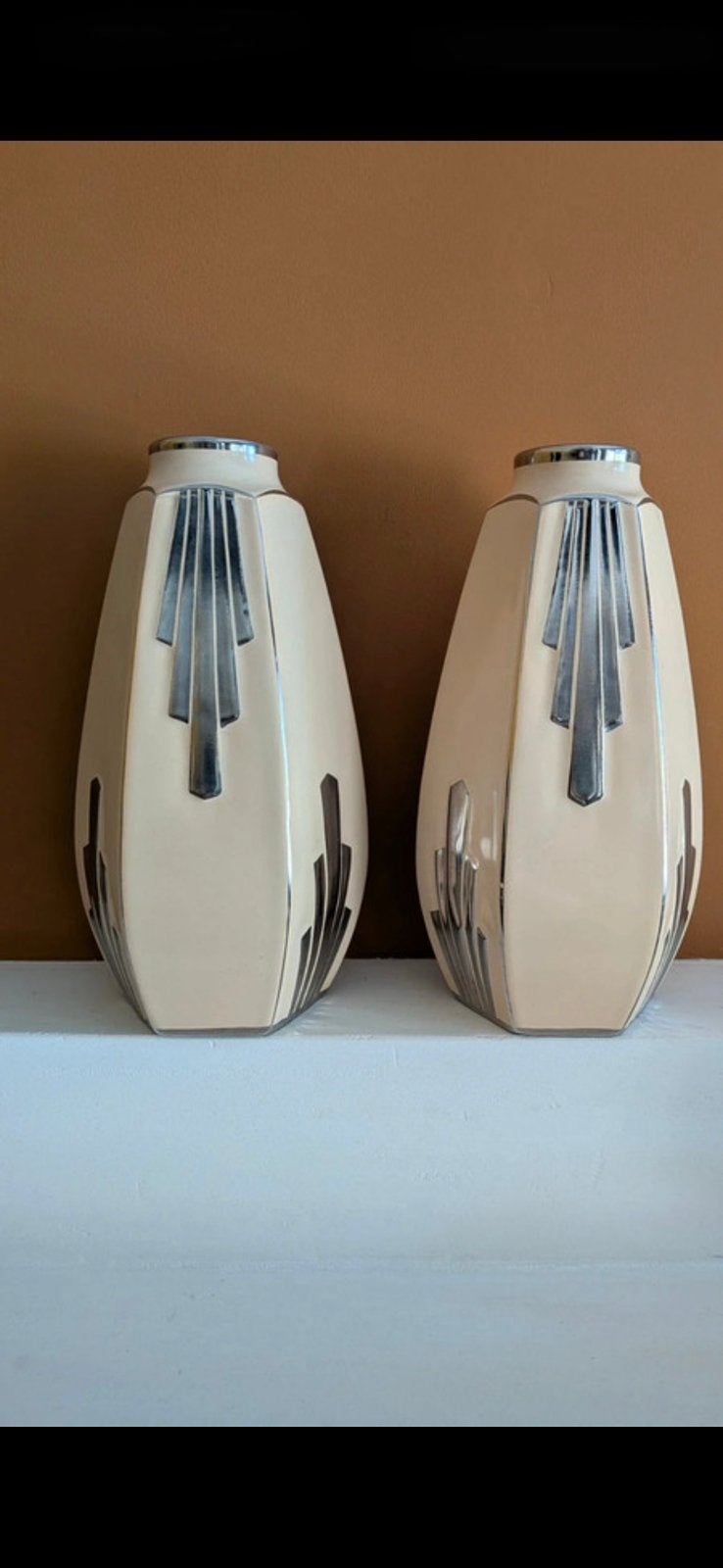 Paar antieke Art Deco vazen, Ophalen of Verzenden