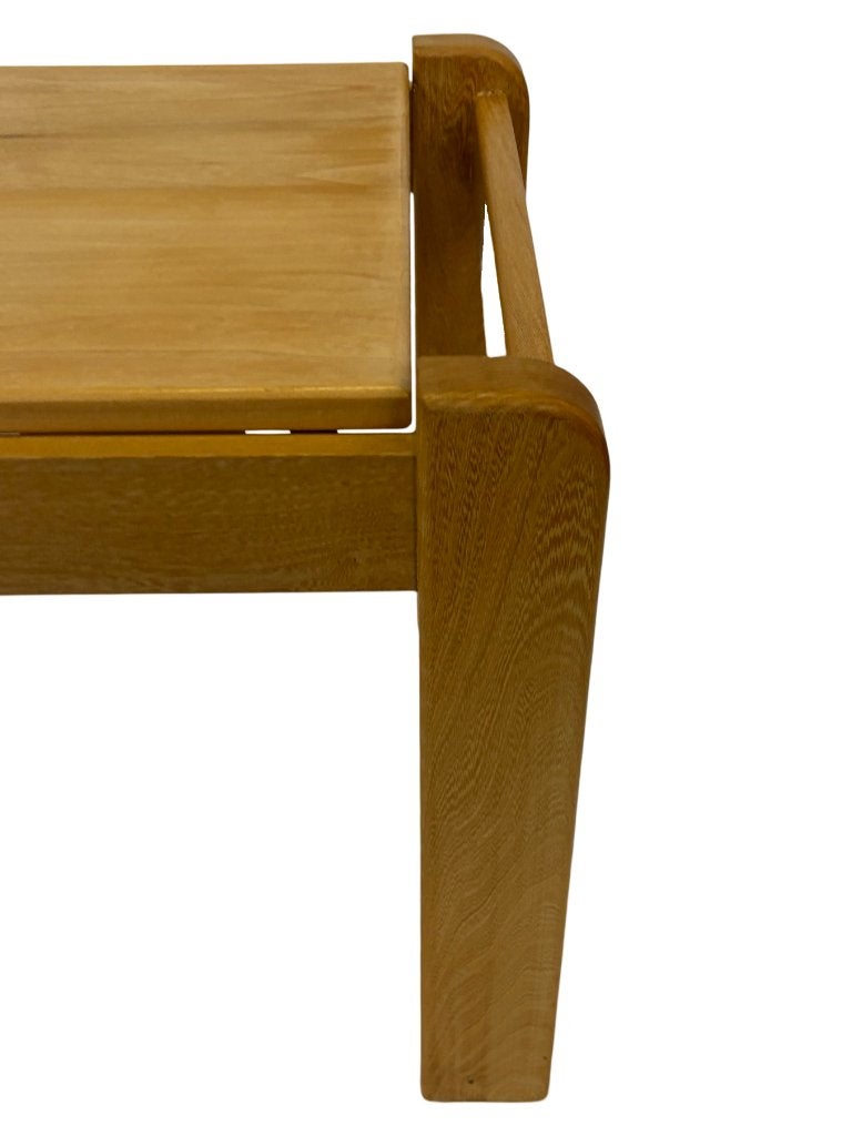 Vintage minimalistische eikenhouten salontafel 80's design, Gebruikt, 100 tot 150 cm, Eikenhout, 50 tot 100 cm