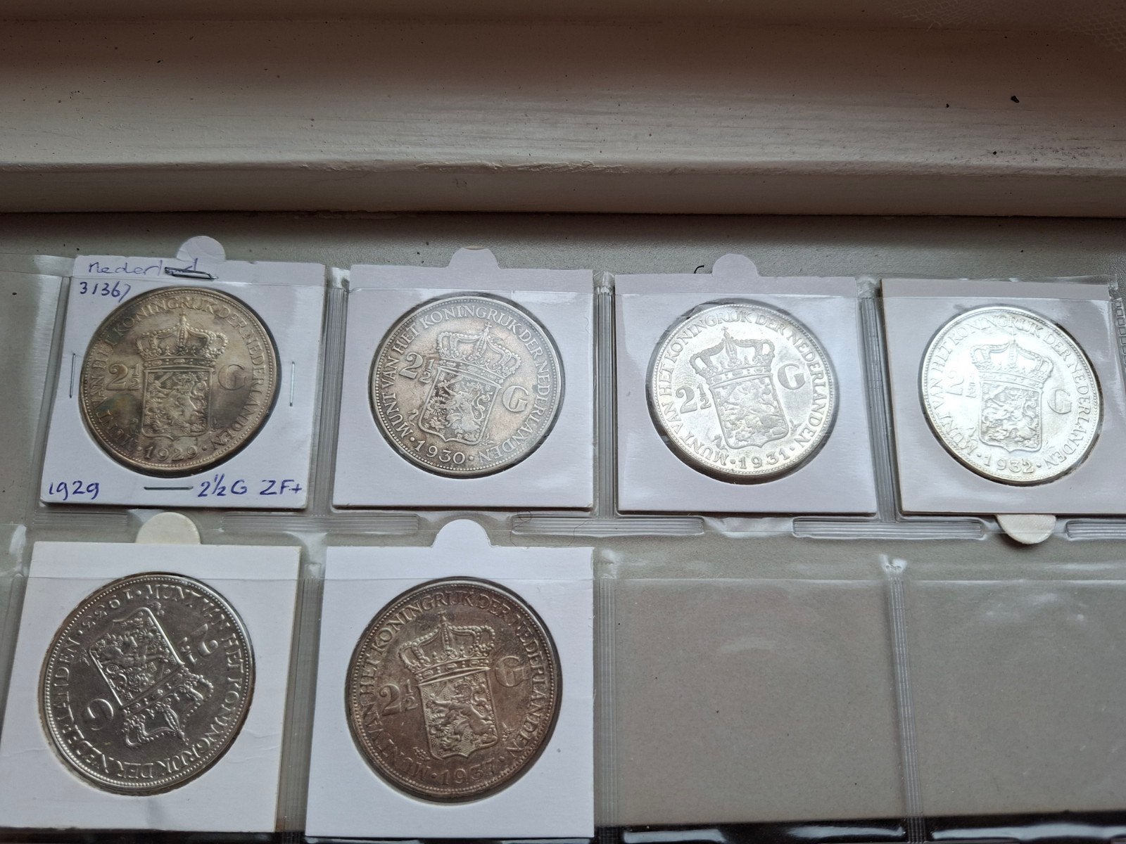 Serie rijksdaalders wilhelmina 1929-1937 2 ½ gulden, Postzegels en Munten, Munten | Nederland, Setje, Zilver, Ophalen of Verzenden