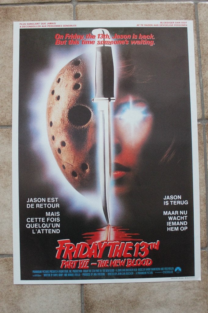 filmaffiche Friday The 13th: The New Blood 1988 filmposter, Rechthoekig Staand, Ophalen of Verzenden, Zo goed als nieuw, A1 t/m A3