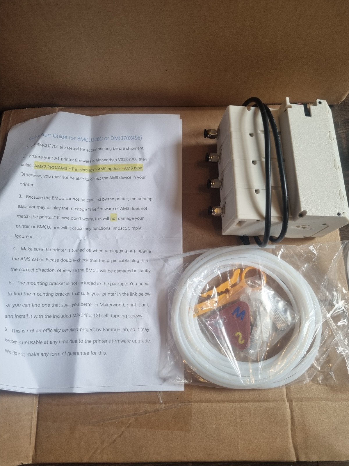 BMCU 370 4-kanaals MMU voor A1 & P1 serie 3D-printers, Nieuw, Ophalen of Verzenden, Onbekend (compatibel met Bambu Lab), 3 of meer