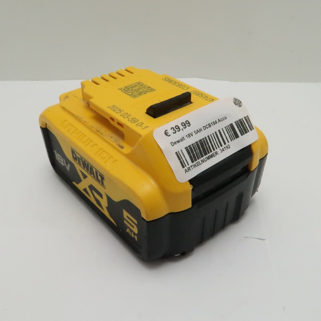 Dewalt 18V 5AH DCB184 Accu, Dewalt, Zo goed als nieuw, Support@dewalt.com, 701 E. Joppa Road
Towson, MD 21286
USA