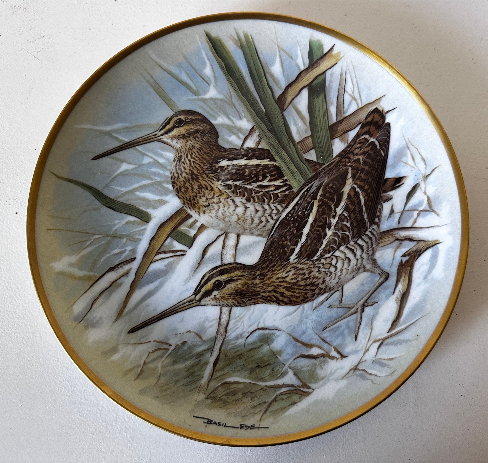 Franklin Porcelain 'Common Snipe' bord van Basil Ede, Ophalen of Verzenden