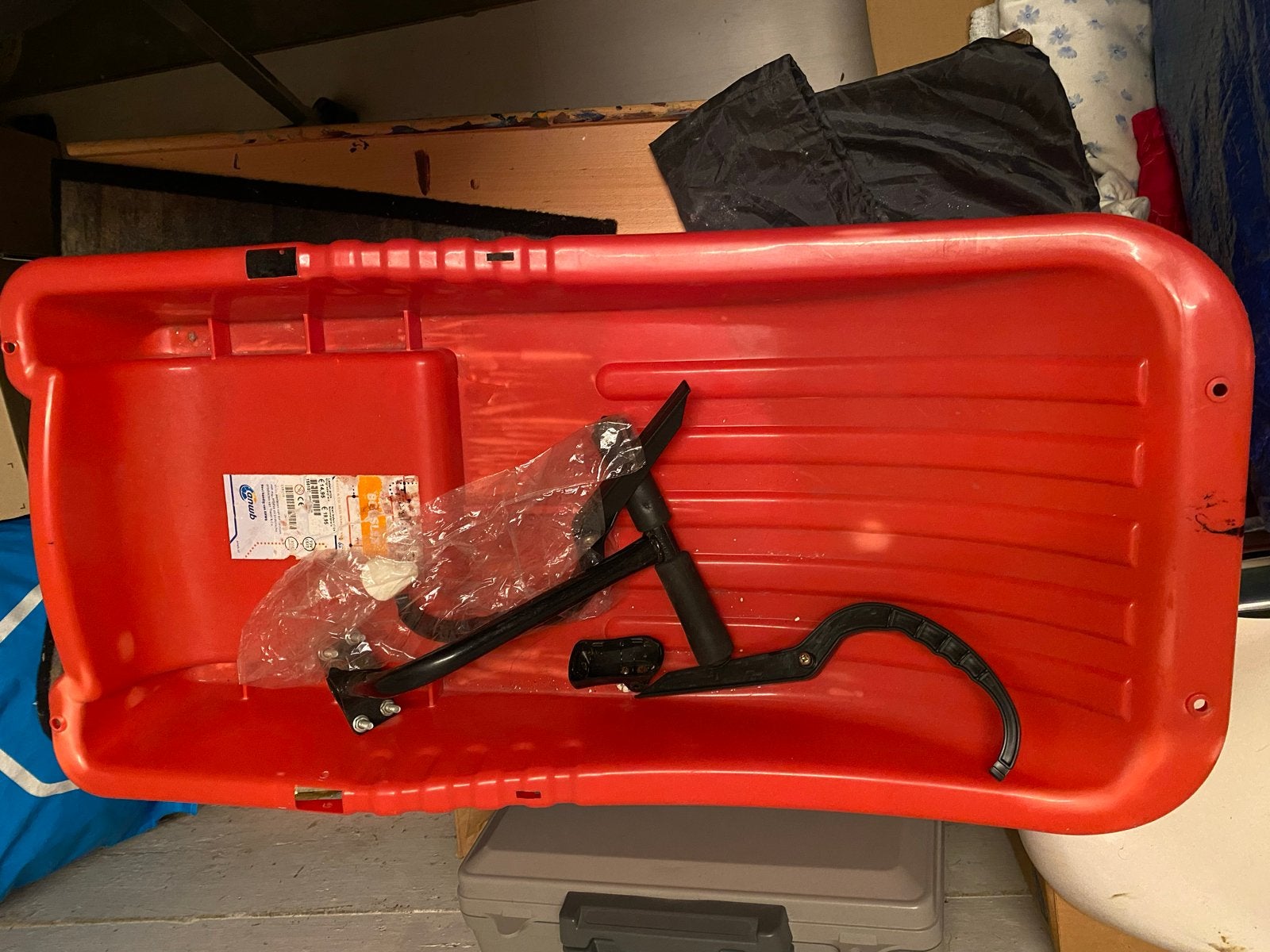 Rode slee met stuur en remmen, Ophalen of Verzenden, Rem, Gebruikt, Kunststof