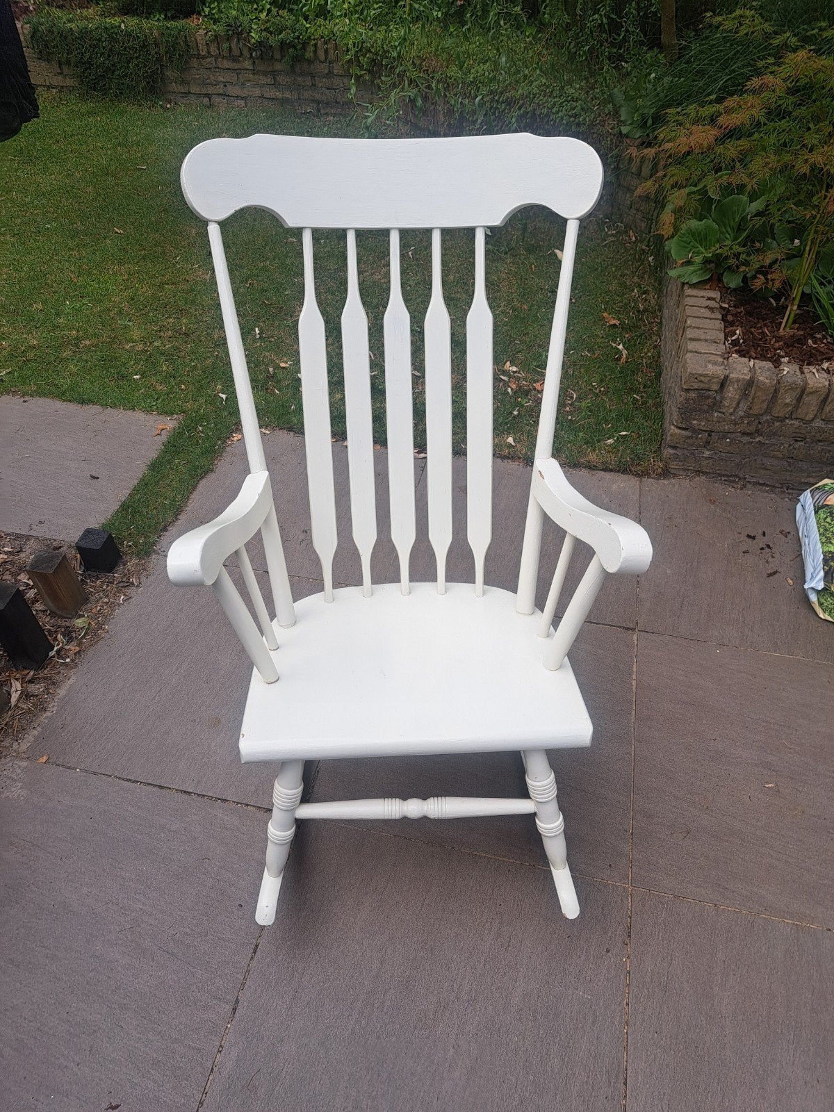 Witte houten schommelstoel, Ophalen, Gebruikt, Stoel(en)
