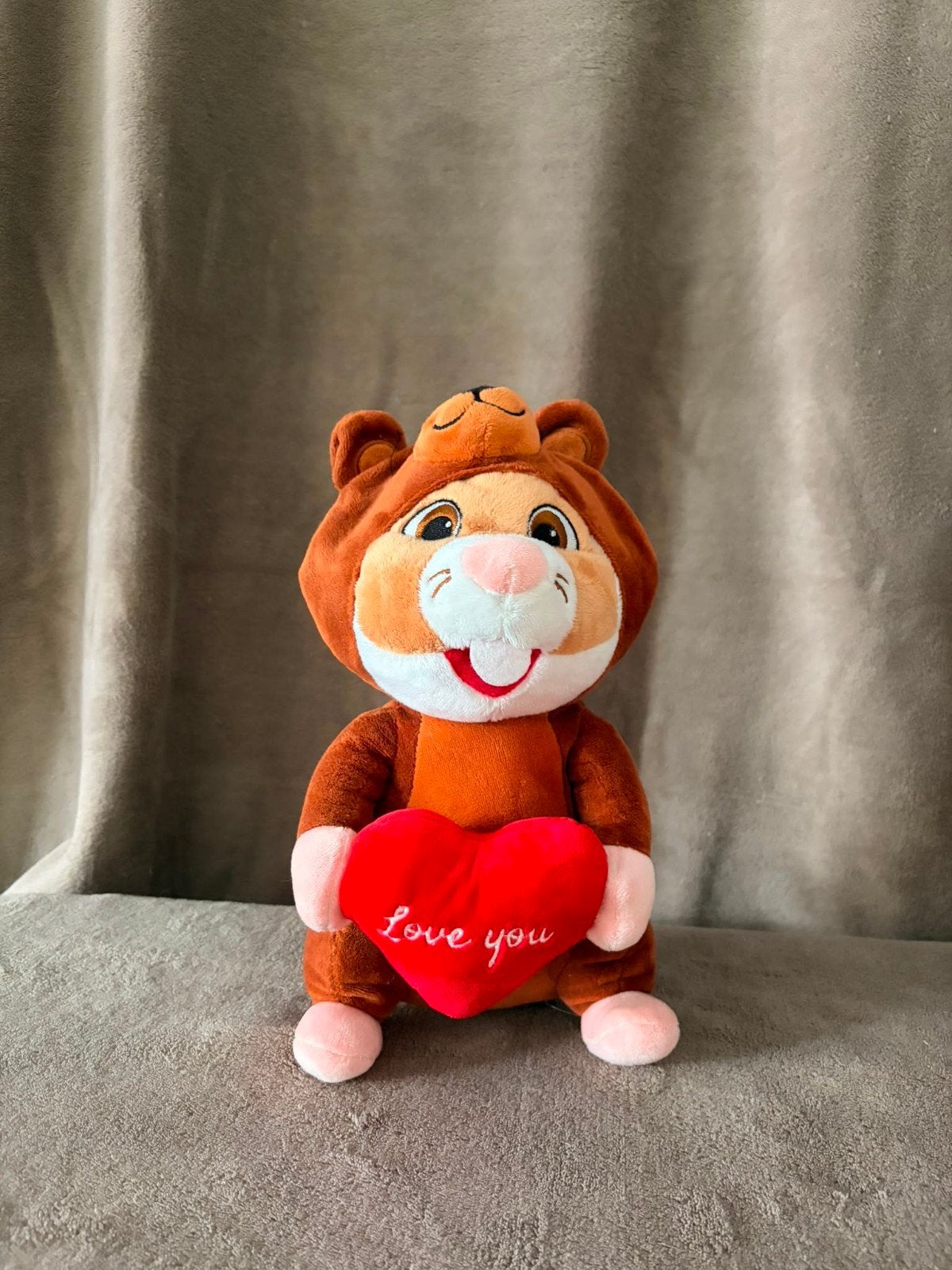 Albert Heijn Hamster Knuffel met Hartje - Zo goed als nieuw, Hamster, Ophalen of Verzenden, Middelgroot (20 tot 80 cm), Bruin