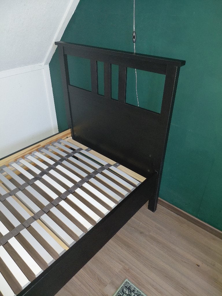 Zwarte eenpersoonsbed van Ikea Hemnes, Ophalen, Gebruikt, 90 cm, Eenpersoons