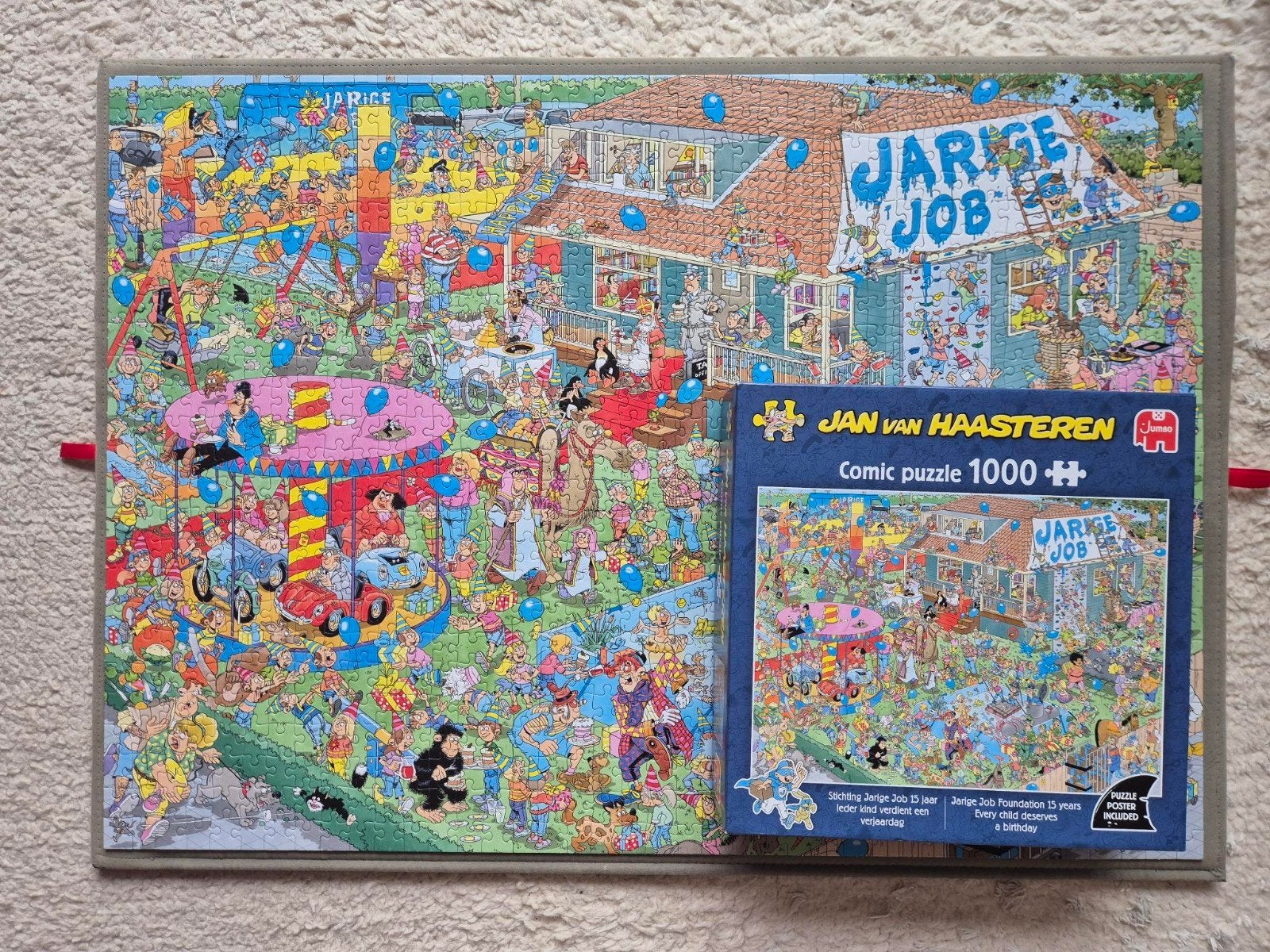 Jan van Haasteren Jarige Job 1000 stukjes legpuzzel, Ophalen, 500 t/m 1500 stukjes, Zo goed als nieuw, Legpuzzel