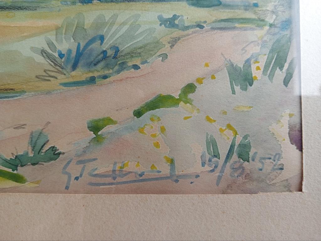 Aquarel Sully Sur Loire 1952, Ophalen of Verzenden