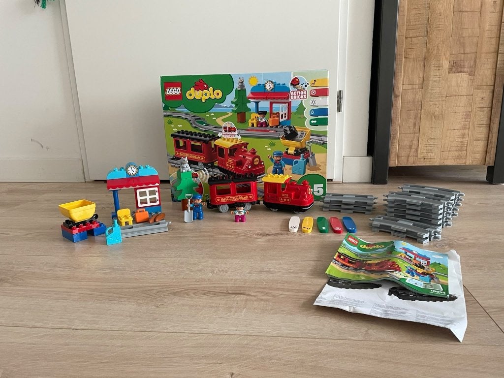 LEGO DUPLO 10874 Stoomtrein – compleet met doos, Inclusief instructies, Ophalen of Verzenden, Zo goed als nieuw, Duplo