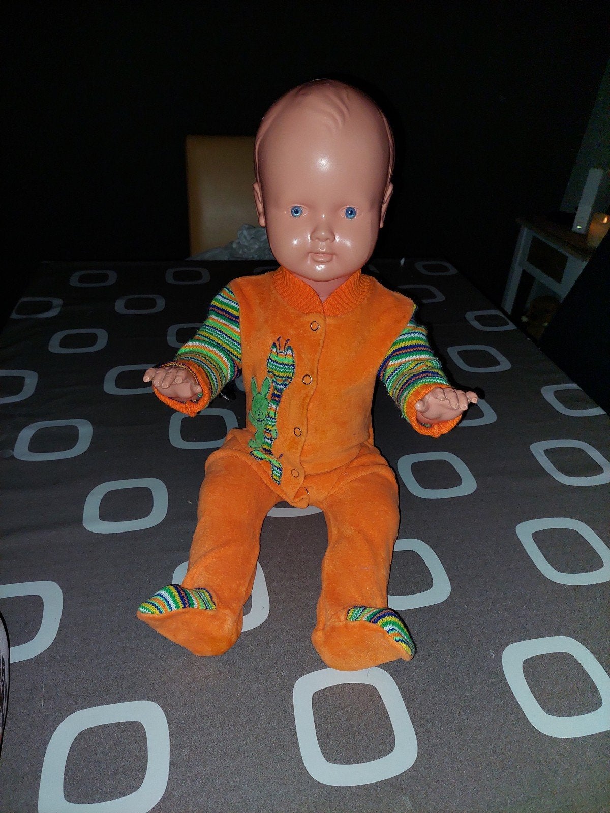 Oude Wilbras Baby Pop Meisje 62 Cm Lang. Vintage., Ophalen of Verzenden, Zo goed als nieuw, Babypop