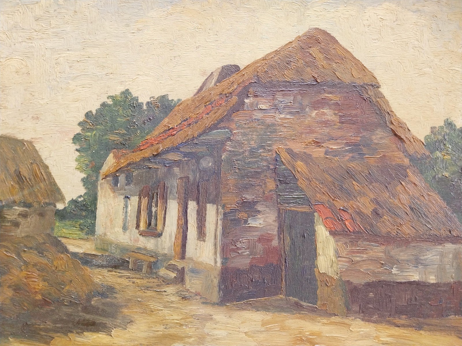 Oude boerderij op boord L.Hartman.Goed werk., Ophalen of Verzenden