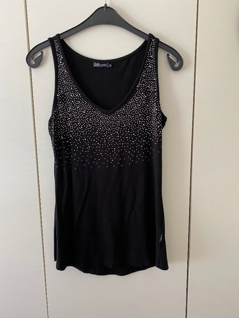 Zwart topje met strass steentjes, Kleding | Dames, Tops, Maat 38/40 (M), Zwart, Didi, Ophalen of Verzenden