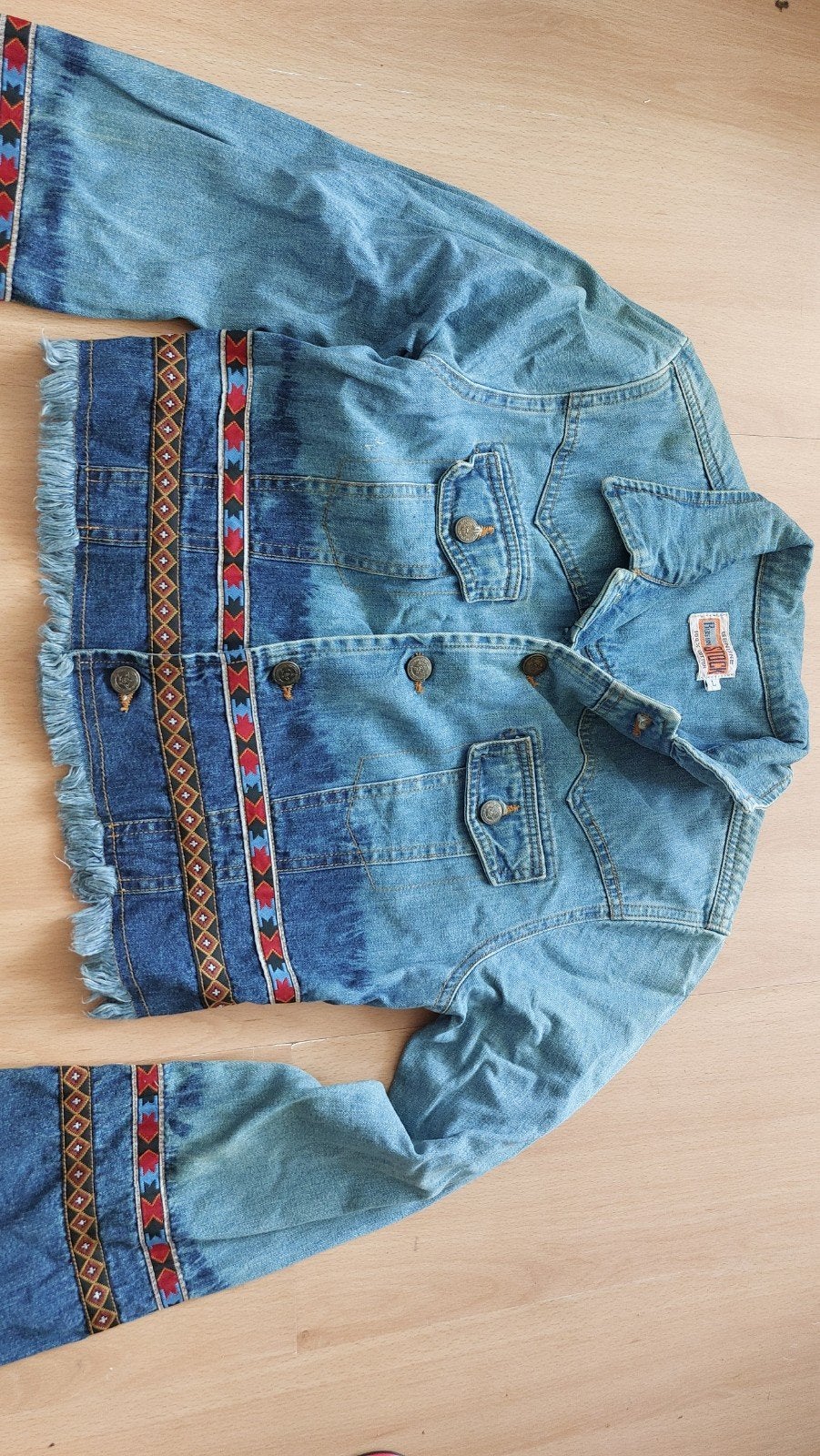 Te koop spijkerjas mt L, Kleding | Dames, Jassen | Zomer, Ophalen of Verzenden, Zo goed als nieuw, Blauw