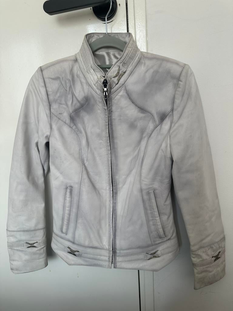 Real Leather Jacket, Ophalen of Verzenden, Nieuw, Maat 36 (S), Wit